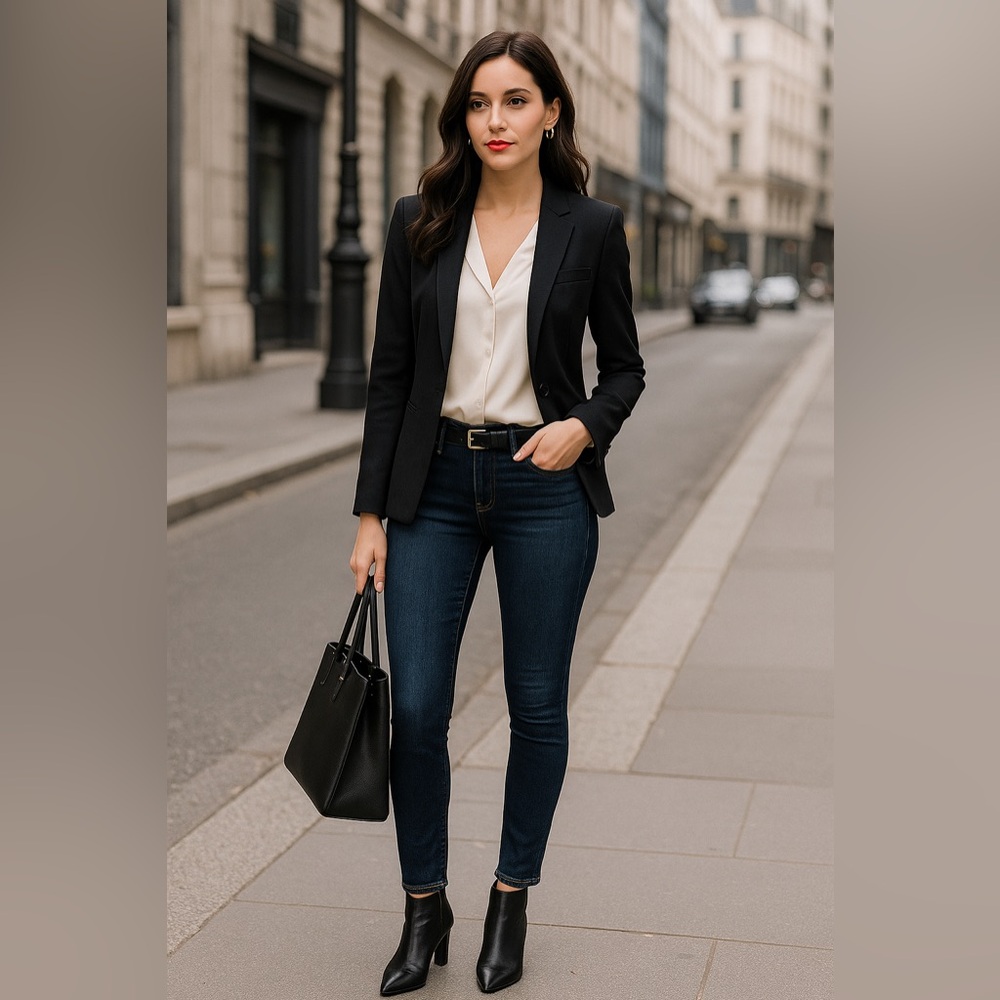 PAIGE Dark Blue Denim Jeans